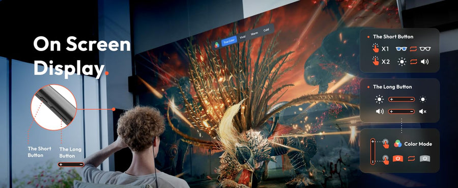 VITURE Pro on-screen display and button controls